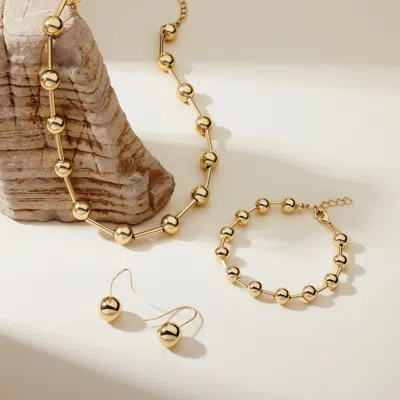 Evesaddiction Metal Bead Ball Bracelet In Gold