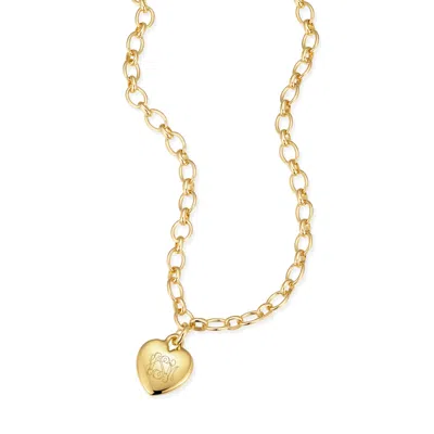 Evesaddiction Engravable Heart Toggle Necklace In Gold