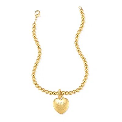 Evesaddiction Engravable Heart Charm Bracelet In Gold