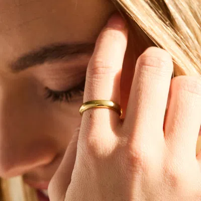 Evesaddiction Waterproof Band Ring In Gold