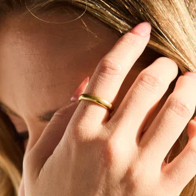 Evesaddiction Waterproof Band Ring In Gold