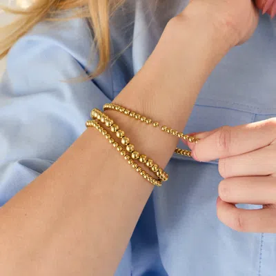 Evesaddiction Waterproof Bead Bracelet Set In Gold