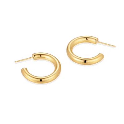Evesaddiction Waterproof Tube Hoops In Gold