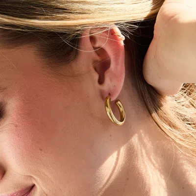 Evesaddiction Waterproof Tube Hoops In Gold