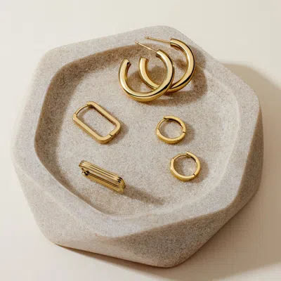 Evesaddiction Waterproof Tube Hoops In Gold