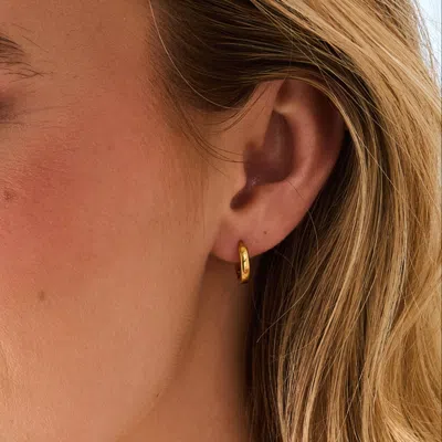 Evesaddiction Waterproof Huggie Hoops In Gold