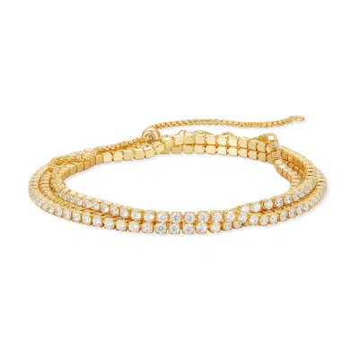 Evesaddiction Waterproof Tennis Wrap Bracelet In Gold
