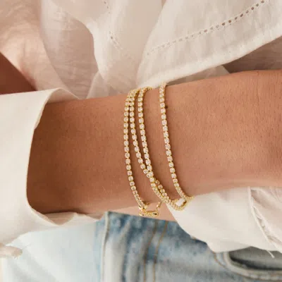 Evesaddiction Waterproof Tennis Wrap Bracelet In Gold