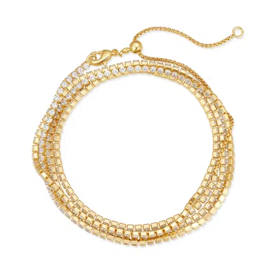 Evesaddiction Waterproof Tennis Wrap Bracelet In Gold