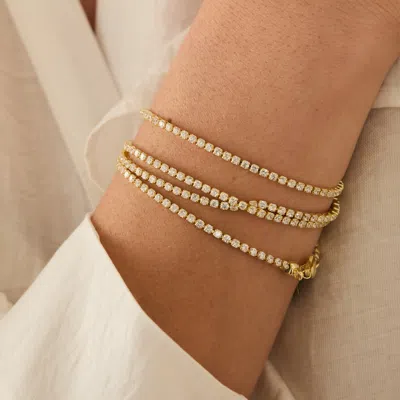 Evesaddiction Waterproof Tennis Wrap Bracelet In Gold