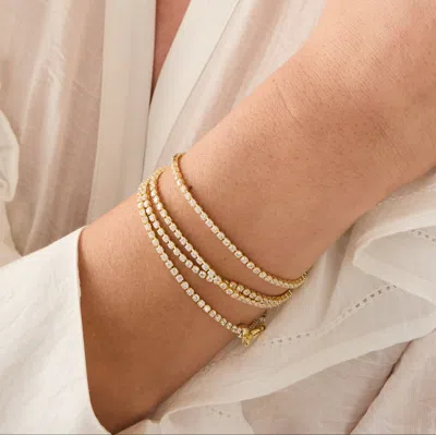 Evesaddiction Waterproof Tennis Wrap Bracelet In Gold