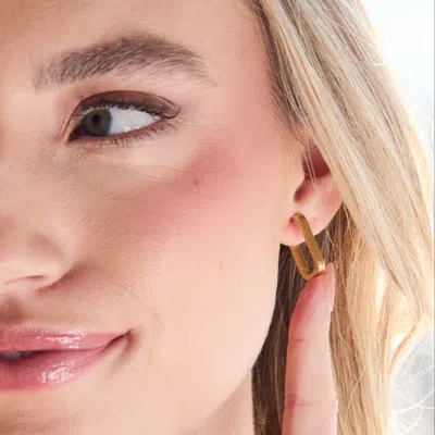 Evesaddiction Waterproof Paperclip Hoops In Gold