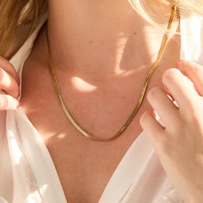 Evesaddiction Waterproof Snake Chain Necklace In Gold