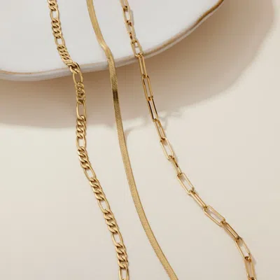 Evesaddiction Waterproof Herringbone Chain Anklet In Gold