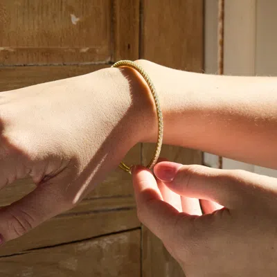 Evesaddiction Cz Tennis Charm Bangle In Gold