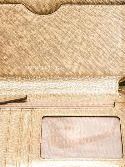 Shop Michael Michael Kors 'jet Set Travel' Wallet In Metallic
