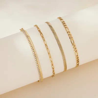 Evesaddiction Waterproof Snake Chain Bracelet In Gold