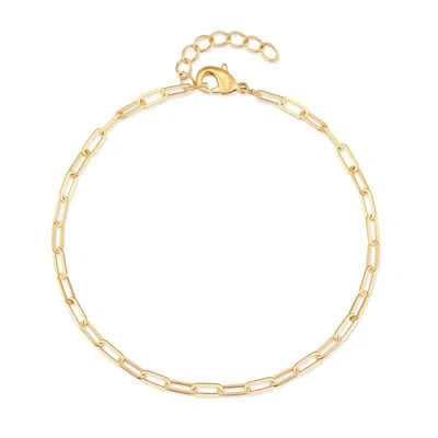 Evesaddiction Waterproof Paperclip Chain Bracelet In Gold