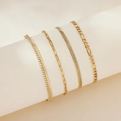 Evesaddiction Waterproof Fiagro Chain Bracelet In Gold