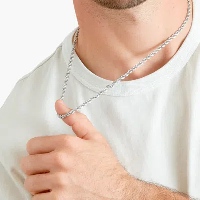Evesaddiction Men's 4mm Rope Chain Necklace