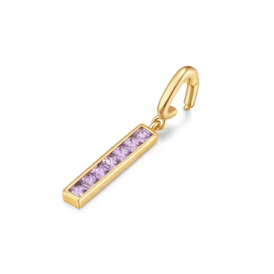 Evesaddiction Petite Stick Birthstone Charm In Gold