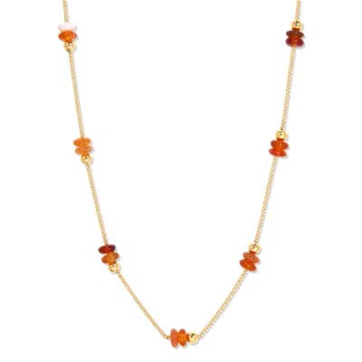 Evesaddiction Gold Beaded Birthstone Necklace - Gold / January In Gold