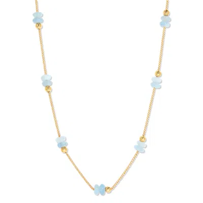 Evesaddiction Gold Beaded Birthstone Necklace - Gold / March In Gold