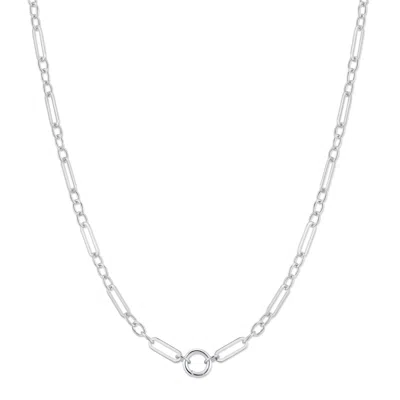 Evesaddiction Charm Paperclip Charm Necklace - Silver In Metallic
