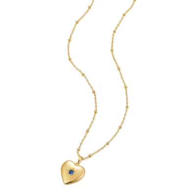 Evesaddiction Custom Birthstone Heart Locket In Gold