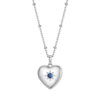 Evesaddiction Custom Birthstone Heart Locket - Silver / September In Metallic