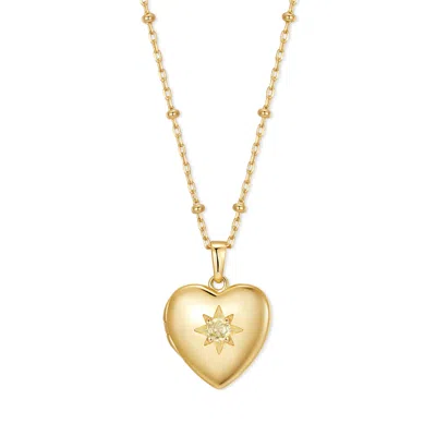 Evesaddiction Custom Birthstone Heart Locket - Gold / November In Gold