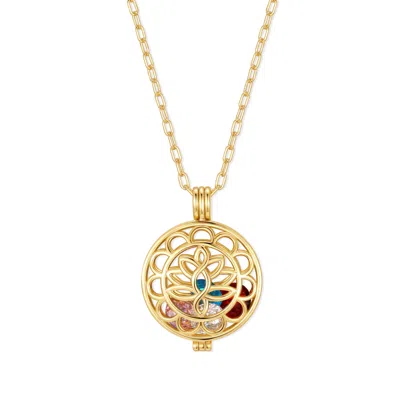 Evesaddiction Custom Flower Birthstone Locket In Gold