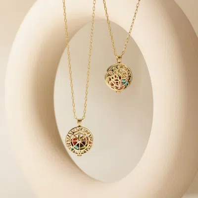 Evesaddiction Custom Flower Birthstone Locket In Gold