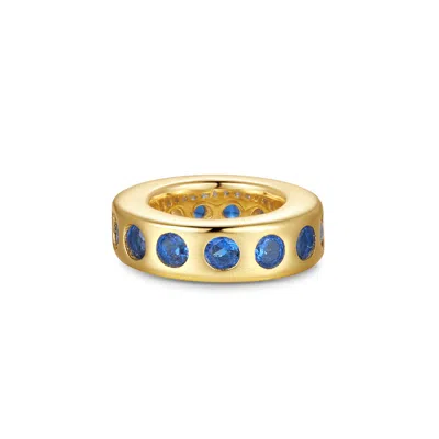 Evesaddiction Petite Birthstone Rondelle Charm In Blue