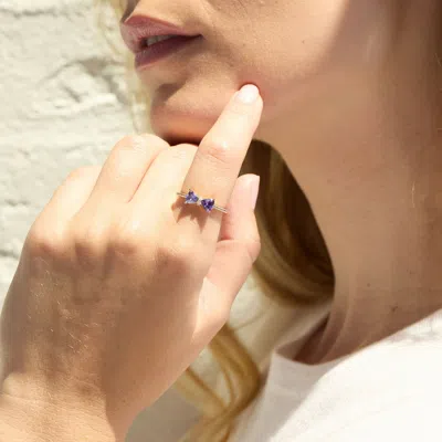 Evesaddiction Custom Birthstone Bow Ring In Gold