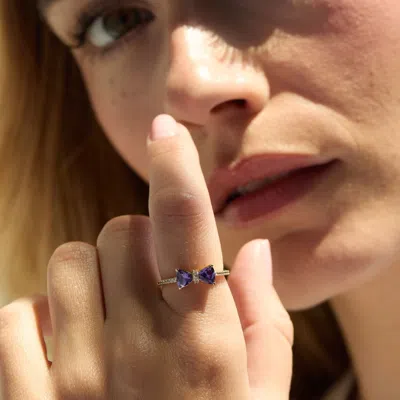 Evesaddiction Custom Birthstone Bow Ring In Gold