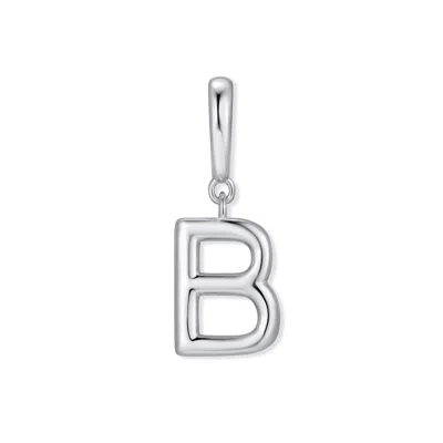 Evesaddiction Initial Hinge Charm - Silver / B In Metallic
