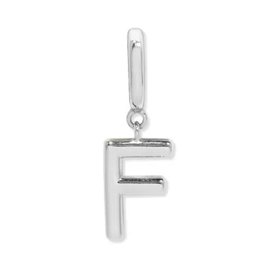 Evesaddiction Initial Hinge Charm - Silver / F In White