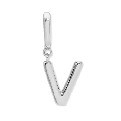Evesaddiction Initial Hinge Charm - Silver / V In Metallic