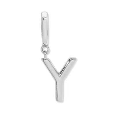 Evesaddiction Initial Hinge Charm - Silver / Y In Metallic