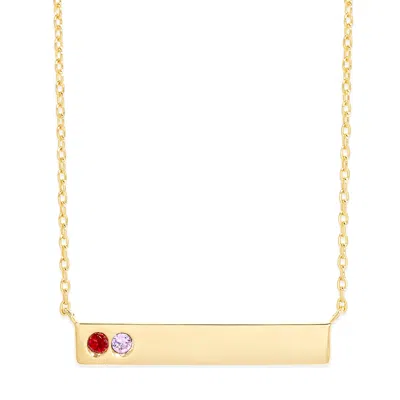 Evesaddiction Birthstone Bar Necklace - Gold / 2 In Gold