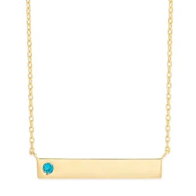 Evesaddiction Birthstone Bar Necklace - Gold / 1 In Black