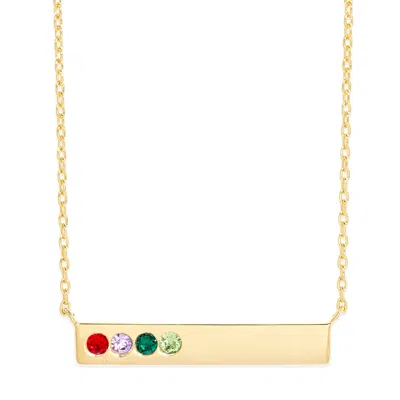 Evesaddiction Birthstone Bar Necklace - Gold / 4 In Gold