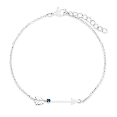 Evesaddiction Custom Birthstone Arrow Bracelet - Silver / 1 In Silver