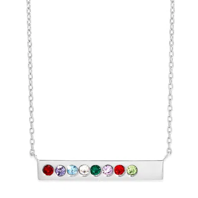 Evesaddiction Birthstone Bar Necklace - Silver / 8 In Silver