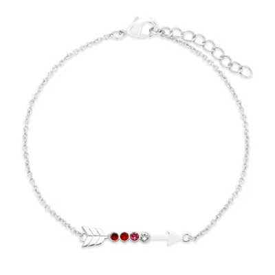 Evesaddiction Custom Birthstone Arrow Bracelet - Silver / 4 In Silver