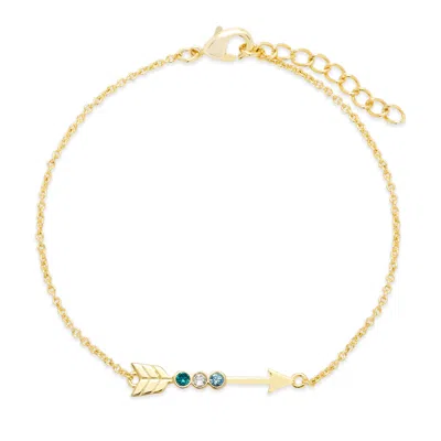 Evesaddiction Custom Birthstone Arrow Bracelet - Gold / 3 In Gold