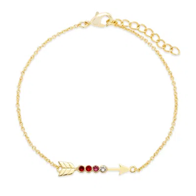 Evesaddiction Custom Birthstone Arrow Bracelet - Gold / 4 In Gold