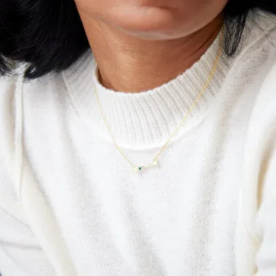 Evesaddiction Birthstone Arrow Necklace In Gold