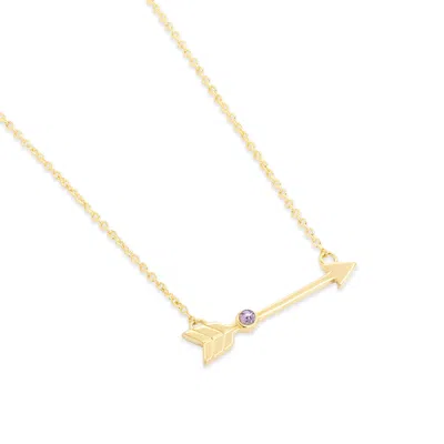 Evesaddiction Birthstone Arrow Necklace In Gold